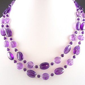Amethyst and Sterling Silver Necklace
